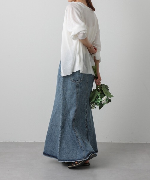 COLONY 2139（コロニートゥーワンスリーナイン）の「裾フリンジデニムマーメイドスカート（デニムスカート・レディース・ブラック/ブラック系その他/ブルー・FREE）」の6枚目の写真