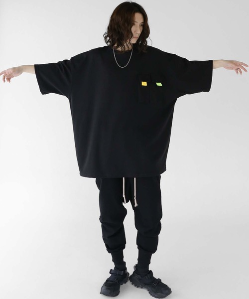 minsobi（ミンソビ）の「2ポケットビッグＴ（Tシャツ/カットソー・メンズ・ホワイト/ブラック・FREE）」の9枚目の写真