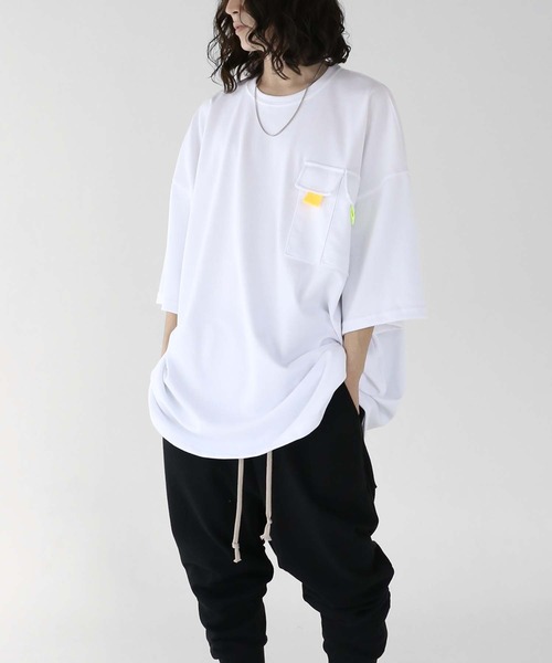 minsobi（ミンソビ）の「2ポケットビッグＴ（Tシャツ/カットソー・メンズ・ホワイト/ブラック・FREE）」の18枚目の写真
