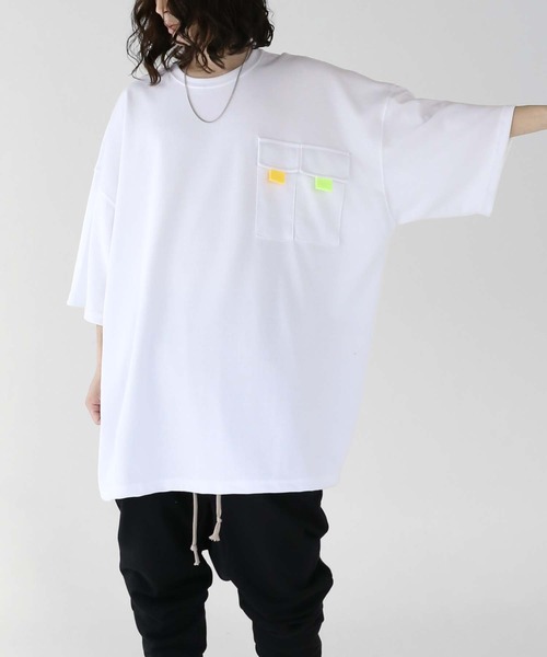 minsobi（ミンソビ）の「2ポケットビッグＴ（Tシャツ/カットソー・メンズ・ホワイト/ブラック・FREE）」の15枚目の写真