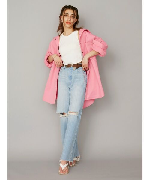 EVRIS（エヴリス）の「カラーオーバーサイズシャツ（シャツ/ブラウス・レディース・ピンク/オレンジ/ブルー/アイボリー・FREE）」の9枚目の写真