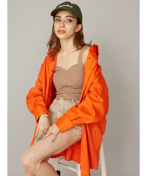 EVRIS（エヴリス）の「カラーオーバーサイズシャツ（シャツ/ブラウス・レディース・ピンク/オレンジ/ブルー/アイボリー・FREE）」の16枚目の写真