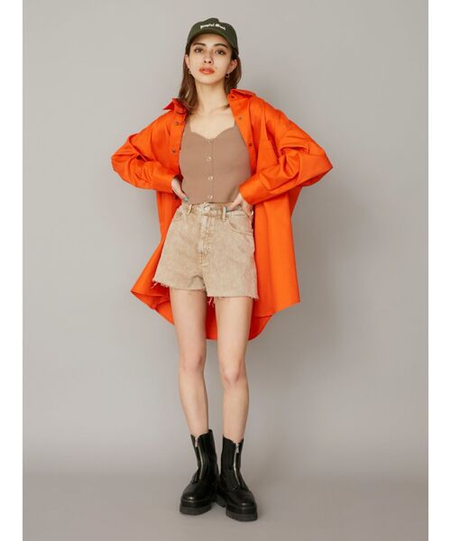 EVRIS（エヴリス）の「カラーオーバーサイズシャツ（シャツ/ブラウス・レディース・ピンク/オレンジ/ブルー/アイボリー・FREE）」の20枚目の写真