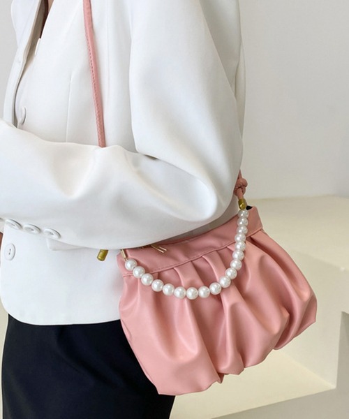 STYLEBLOCK(スタイルブロック)の「パールハンドル2WAYショルダーバッグ(ショルダーバッグ・レディース・カーキ/ホワイト/ピンク/ブラック・FREE)」の4枚目の写真