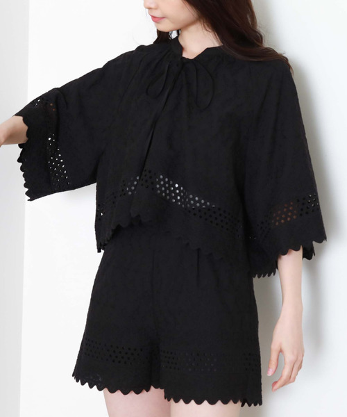 archives（アルシーヴ）の「【setup対応】カットワークレースフレアブラウス（シャツ/ブラウス・レディース・ブラック/オフホワイト・MEDIUM）」の17枚目の写真