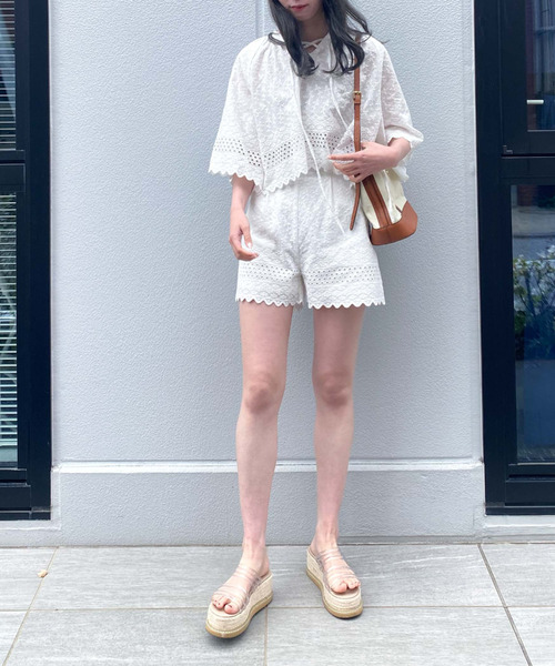 archives（アルシーヴ）の「【setup対応】カットワークレースフレアブラウス（シャツ/ブラウス・レディース・ブラック/オフホワイト・MEDIUM）」の12枚目の写真