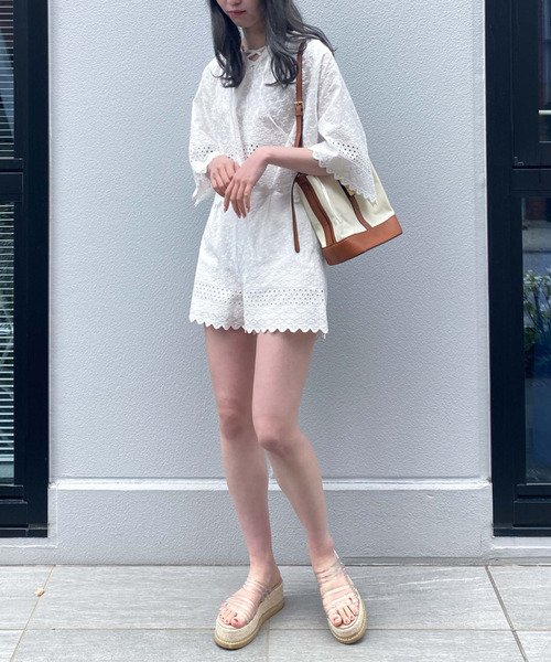 archives（アルシーヴ）の「【setup対応】カットワークレースフレアブラウス（シャツ/ブラウス・レディース・ブラック/オフホワイト・MEDIUM）」の13枚目の写真