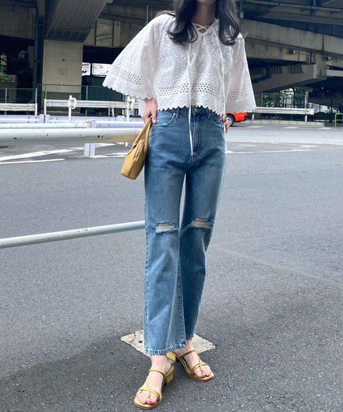 archives（アルシーヴ）の「【setup対応】カットワークレースフレアブラウス（シャツ/ブラウス・レディース・ブラック/オフホワイト・MEDIUM）」の15枚目の写真