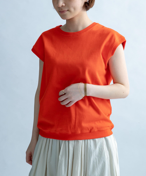 FORK&SPOON（フォークアンドスプーン）の「FORK&SPOON　ヘビーウェイト天竺ノースリーブTシャツ（Tシャツ/カットソー・レディース・オフホワイト/ブラック/オレンジ/ブルー系その他/ブルー・ONE）」の5枚目の写真