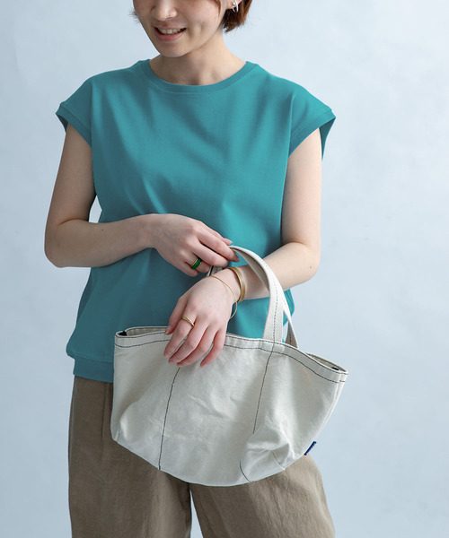 FORK&SPOON（フォークアンドスプーン）の「FORK&SPOON　ヘビーウェイト天竺ノースリーブTシャツ（Tシャツ/カットソー・レディース・オフホワイト/ブラック/オレンジ/ブルー系その他/ブルー・ONE）」の8枚目の写真