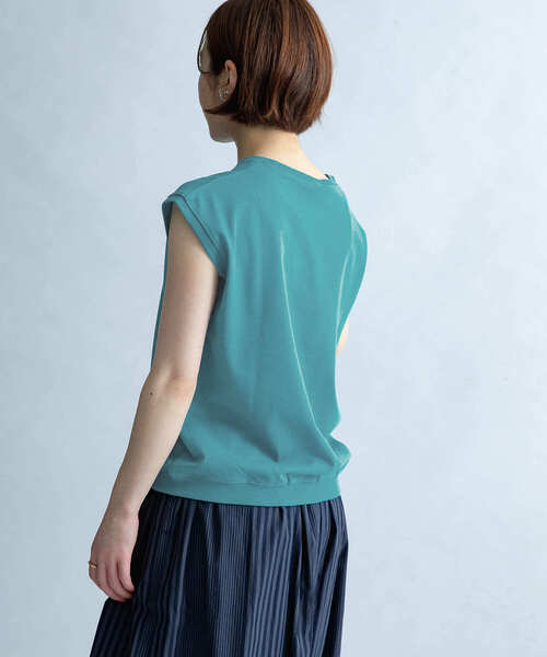 FORK&SPOON（フォークアンドスプーン）の「FORK&SPOON　ヘビーウェイト天竺ノースリーブTシャツ（Tシャツ/カットソー・レディース・オフホワイト/ブラック/オレンジ/ブルー系その他/ブルー・ONE）」の9枚目の写真