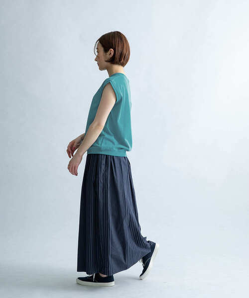 FORK&SPOON（フォークアンドスプーン）の「FORK&SPOON　ヘビーウェイト天竺ノースリーブTシャツ（Tシャツ/カットソー・レディース・オフホワイト/ブラック/オレンジ/ブルー系その他/ブルー・ONE）」の17枚目の写真