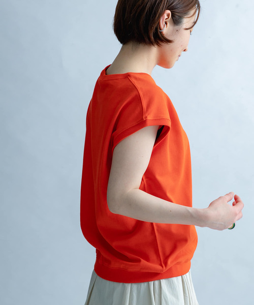 FORK&SPOON（フォークアンドスプーン）の「FORK&SPOON　ヘビーウェイト天竺ノースリーブTシャツ（Tシャツ/カットソー・レディース・オフホワイト/ブラック/オレンジ/ブルー系その他/ブルー・ONE）」の10枚目の写真