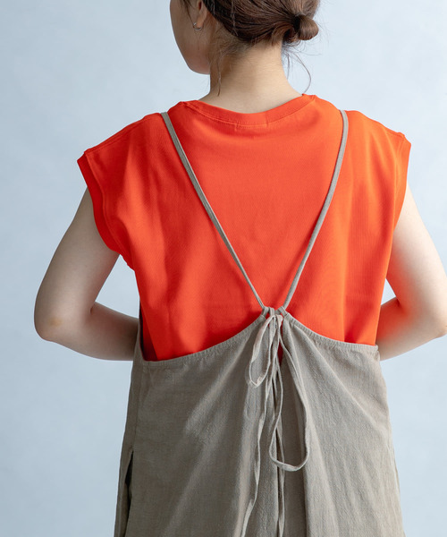 FORK&SPOON（フォークアンドスプーン）の「FORK&SPOON　ヘビーウェイト天竺ノースリーブTシャツ（Tシャツ/カットソー・レディース・オフホワイト/ブラック/オレンジ/ブルー系その他/ブルー・ONE）」の11枚目の写真