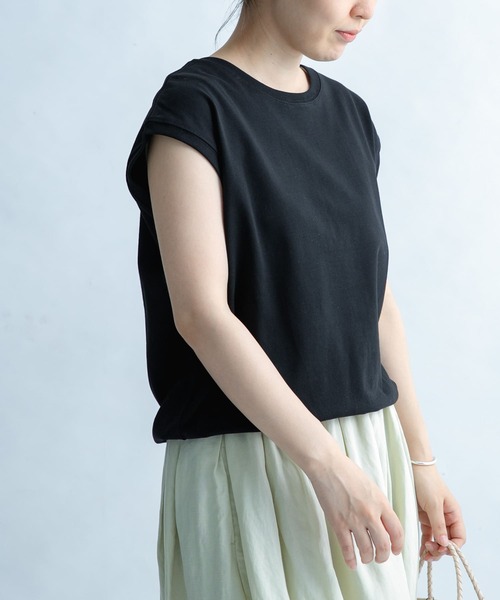 FORK&SPOON（フォークアンドスプーン）の「FORK&SPOON　ヘビーウェイト天竺ノースリーブTシャツ（Tシャツ/カットソー・レディース・オフホワイト/ブラック/オレンジ/ブルー系その他/ブルー・ONE）」の20枚目の写真