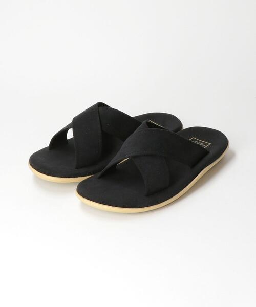 BEAUTY&YOUTH UNITED ARROWS（ビューティーアンドユースユナイテッドアローズ）の「＜ISLAND SLIPPER＞ CROSS TNG SNDL ULTRA-SUEDE/サンダル（その他シューズ・メンズ・ブラック/ベージュ・10/9/8）」の2枚目の写真