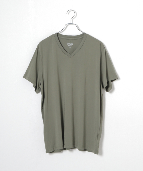SAVE KHAKI UNITED(セーブカーキユナイテッド)の「SAVE KHAKI UNITED S/S SUPIMA V-NECK TEE(Tシャツ/カットソー・メンズ・ホワイト/ブラック/ネイビー/ライトグリーン/ブラック系その他・MEDIUM/LARGE/X-LARGE)」の4枚目の写真