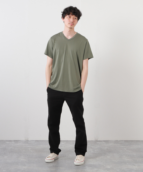SAVE KHAKI UNITED(セーブカーキユナイテッド)の「SAVE KHAKI UNITED S/S SUPIMA V-NECK TEE(Tシャツ/カットソー・メンズ・ホワイト/ブラック/ネイビー/ライトグリーン/ブラック系その他・MEDIUM/LARGE/X-LARGE)」の6枚目の写真