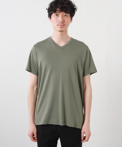 SAVE KHAKI UNITED(セーブカーキユナイテッド)の「SAVE KHAKI UNITED S/S SUPIMA V-NECK TEE(Tシャツ/カットソー・メンズ・ホワイト/ブラック/ネイビー/ライトグリーン/ブラック系その他・MEDIUM/LARGE/X-LARGE)」の8枚目の写真
