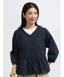 ローン花柄刺繍ブラウス