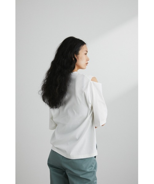 STYLEMIXER（スタイルミキサー）の「ショルダースリットT（Tシャツ/カットソー・レディース・ブラック/ブラウン/ホワイト・FREE）」の8枚目の写真