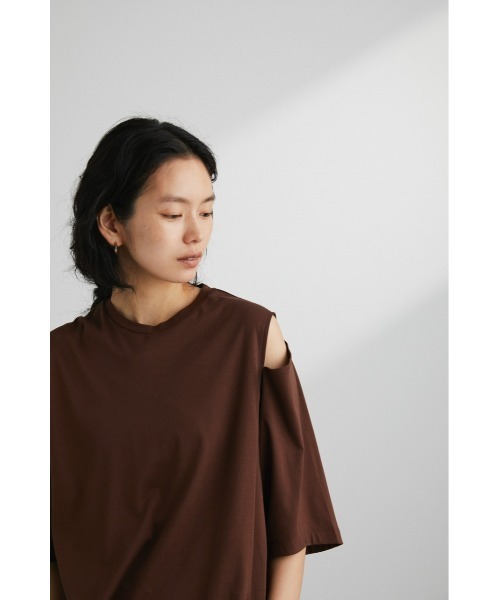 STYLEMIXER（スタイルミキサー）の「ショルダースリットT（Tシャツ/カットソー・レディース・ブラック/ブラウン/ホワイト・FREE）」の18枚目の写真