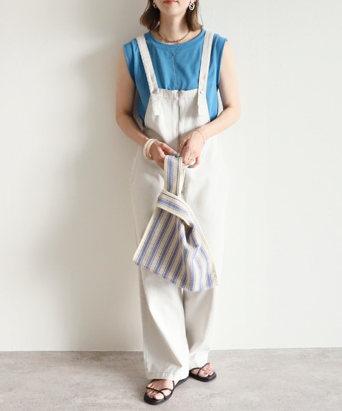 reca（レカ）の「リネンミックスノースリーブTシャツ（Tシャツ/カットソー・レディース・ブラック/オフホワイト/オレンジ/ブルー/グリーン/グレイッシュベージュ・FREE）」の16枚目の写真