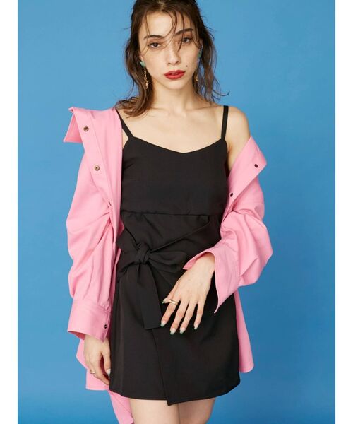 EVRIS（エヴリス）の「ラップキャミコンビネゾン（サロペット/オーバーオール・レディース・ブラック/オレンジ/グリーン・FREE）」の8枚目の写真