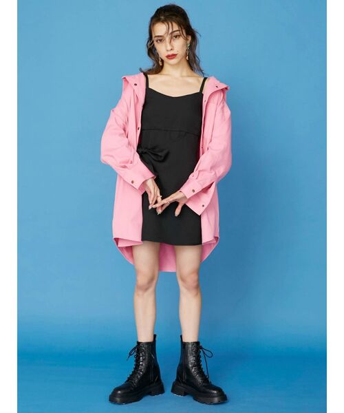 EVRIS（エヴリス）の「ラップキャミコンビネゾン（サロペット/オーバーオール・レディース・ブラック/オレンジ/グリーン・FREE）」の4枚目の写真