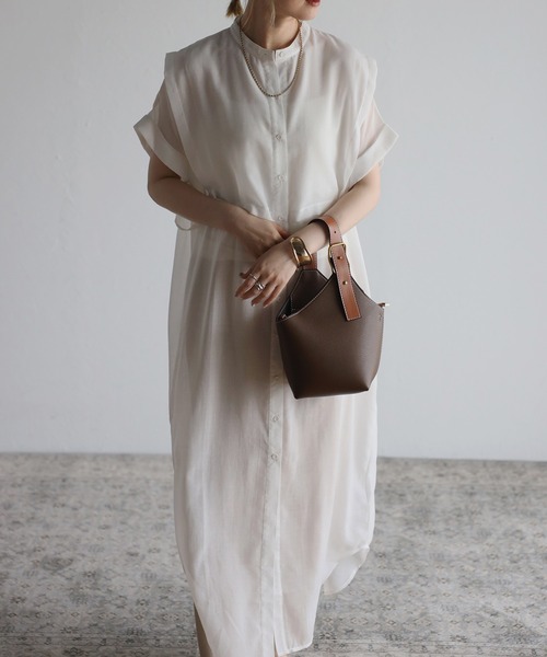 Bonjour Sagan（ボンジュールサガン）の「レイヤードベストシャツワンピース（シャツワンピース・レディース・ブラック/オフホワイト/ピンク・FREE）」の16枚目の写真