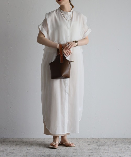 Bonjour Sagan（ボンジュールサガン）の「レイヤードベストシャツワンピース（シャツワンピース・レディース・ブラック/オフホワイト/ピンク・FREE）」の8枚目の写真