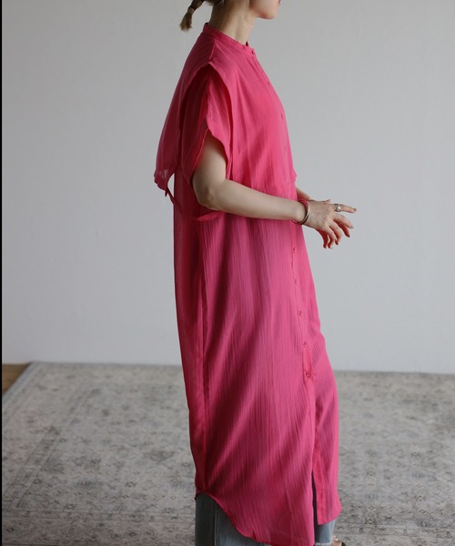 Bonjour Sagan（ボンジュールサガン）の「レイヤードベストシャツワンピース（シャツワンピース・レディース・ブラック/オフホワイト/ピンク・FREE）」の22枚目の写真