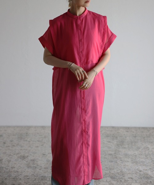 Bonjour Sagan（ボンジュールサガン）の「レイヤードベストシャツワンピース（シャツワンピース・レディース・ブラック/オフホワイト/ピンク・FREE）」の14枚目の写真