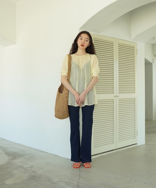 TINA：JOJUN（ティーナジョジュン）の「ギンガムチェック柄 シアーブラウス TINA：JOJUN（シャツ/ブラウス・レディース・グレー/イエロー・M）」の16枚目の写真