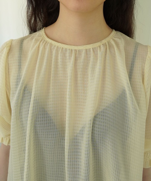 TINA：JOJUN（ティーナジョジュン）の「ギンガムチェック柄 シアーブラウス TINA：JOJUN（シャツ/ブラウス・レディース・グレー/イエロー・M）」の21枚目の写真