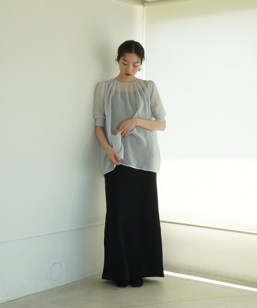 TINA：JOJUN（ティーナジョジュン）の「ギンガムチェック柄 シアーブラウス TINA：JOJUN（シャツ/ブラウス・レディース・グレー/イエロー・M）」の17枚目の写真