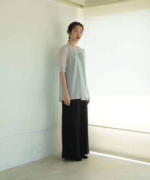 TINA：JOJUN（ティーナジョジュン）の「ギンガムチェック柄 シアーブラウス TINA：JOJUN（シャツ/ブラウス・レディース・グレー/イエロー・M）」の11枚目の写真