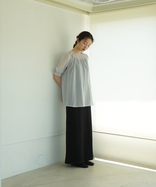 TINA：JOJUN（ティーナジョジュン）の「ギンガムチェック柄 シアーブラウス TINA：JOJUN（シャツ/ブラウス・レディース・グレー/イエロー・M）」の22枚目の写真