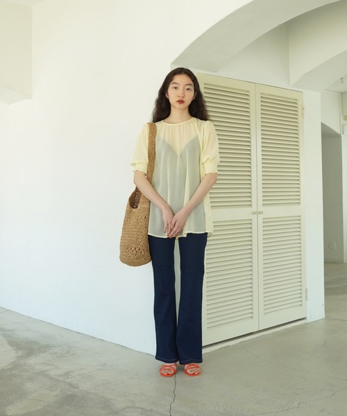 TINA：JOJUN（ティーナジョジュン）の「ギンガムチェック柄 シアーブラウス TINA：JOJUN（シャツ/ブラウス・レディース・グレー/イエロー・M）」の9枚目の写真