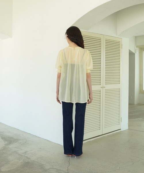 TINA：JOJUN（ティーナジョジュン）の「ギンガムチェック柄 シアーブラウス TINA：JOJUN（シャツ/ブラウス・レディース・グレー/イエロー・M）」の6枚目の写真