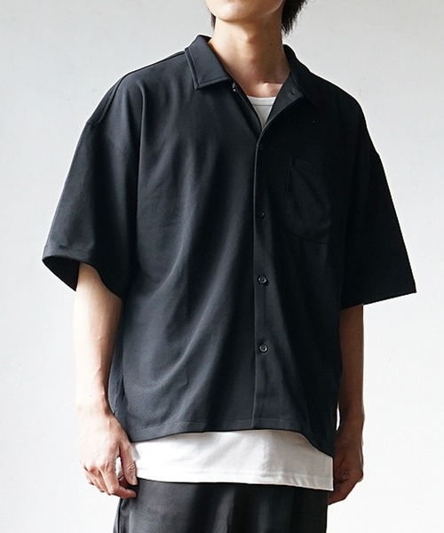 RRL / 半袖シャツ/M/コットン/KHK/無地 MinoriTY】梨地素材レギュラーカラー半袖シャツ+タンクトップ2点セット
