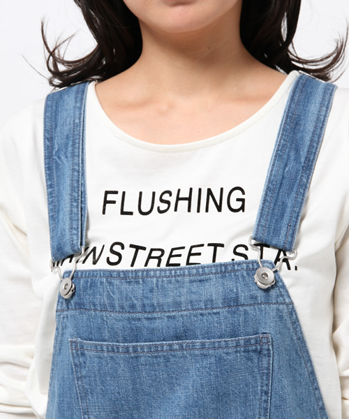 Kastane（カスタネ）の「【Kastane】断ち切りデニムサロペット（サロペット/オーバーオール・レディース・インディゴブルー/ブルー・2/1）」の4枚目の写真