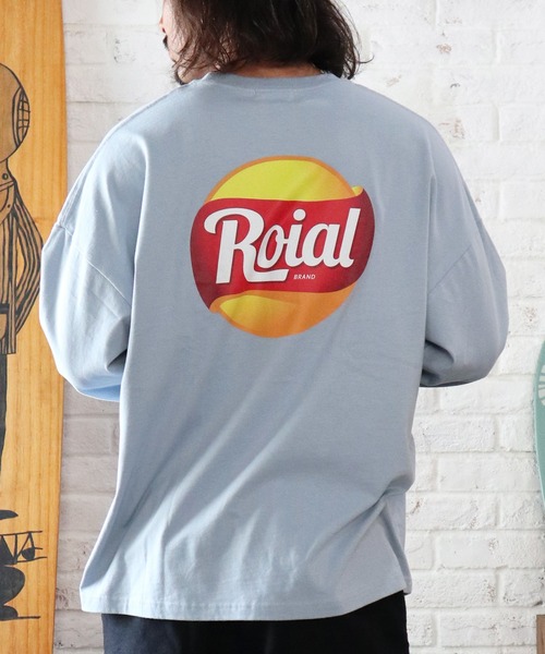 roial（ロイアル）の「ROIAL/ロイアル ビッグシルエット バックプリントロンT R223MLT01（Tシャツ/カットソー・メンズ・ブルー/ホワイト/ベージュ・M/L）」の3枚目の写真