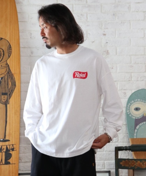 roial（ロイアル）の「ROIAL/ロイアル ビッグシルエット バックプリントロンT R223MLT01（Tシャツ/カットソー・メンズ・ブルー/ホワイト/ベージュ・M/L）」の19枚目の写真