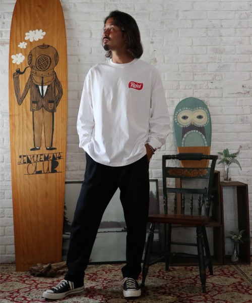 roial（ロイアル）の「ROIAL/ロイアル ビッグシルエット バックプリントロンT R223MLT01（Tシャツ/カットソー・メンズ・ブルー/ホワイト/ベージュ・M/L）」の21枚目の写真