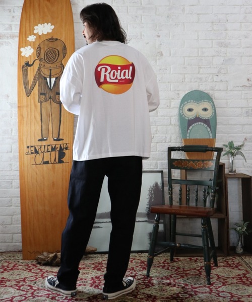 roial（ロイアル）の「ROIAL/ロイアル ビッグシルエット バックプリントロンT R223MLT01（Tシャツ/カットソー・メンズ・ブルー/ホワイト/ベージュ・M/L）」の22枚目の写真