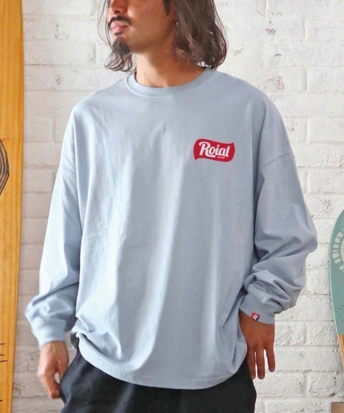 roial（ロイアル）の「ROIAL/ロイアル ビッグシルエット バックプリントロンT R223MLT01（Tシャツ/カットソー・メンズ・ブルー/ホワイト/ベージュ・M/L）」の12枚目の写真
