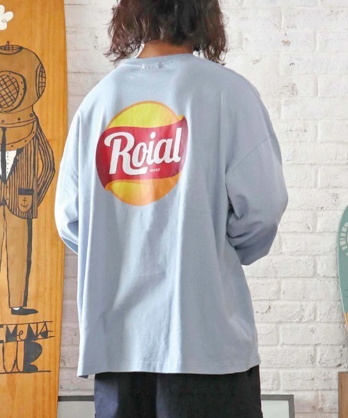 roial（ロイアル）の「ROIAL/ロイアル ビッグシルエット バックプリントロンT R223MLT01（Tシャツ/カットソー・メンズ・ブルー/ホワイト/ベージュ・M/L）」の10枚目の写真