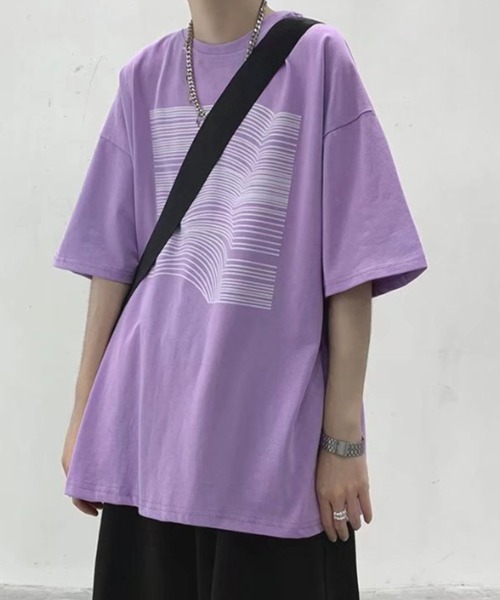 Mimma/Mimaa(ミマ)の「【Mimma/Mimaa】ディストーションプリントTEEシャツ(Tシャツ/カットソー・メンズ・ホワイト/ブラック/パープル・FREE)」の1枚目の写真