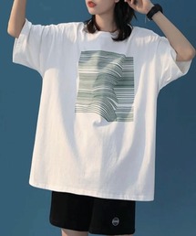 【Mimma/Mimaa】ディストーションプリントTEEシャツ